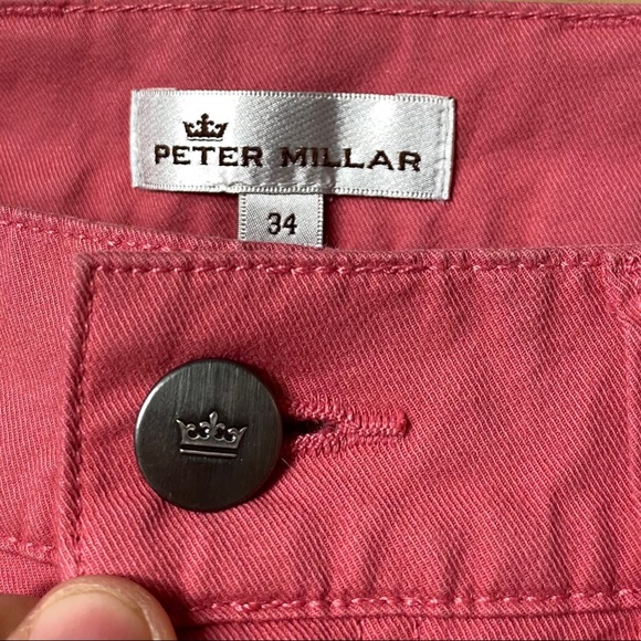 Peter Millar Slim Fit Chino Soft Touch Twill Trouser Pants Cape Red Pima Cotton - Picture 8 of 10